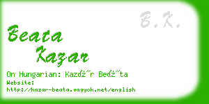 beata kazar business card